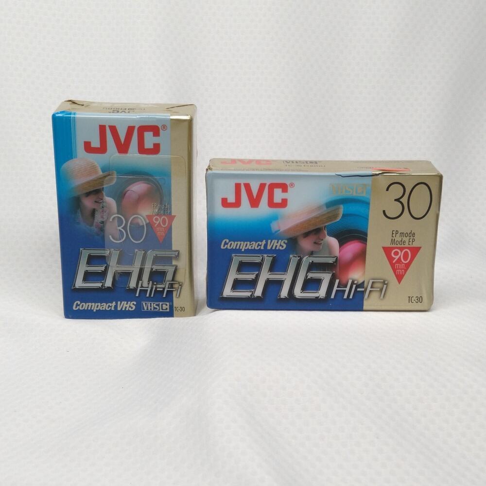 Lot 2 JVC VHS-C EHG Hi-Fi TC-30 Compact Camcorder Blank Video Tapes New Sealed